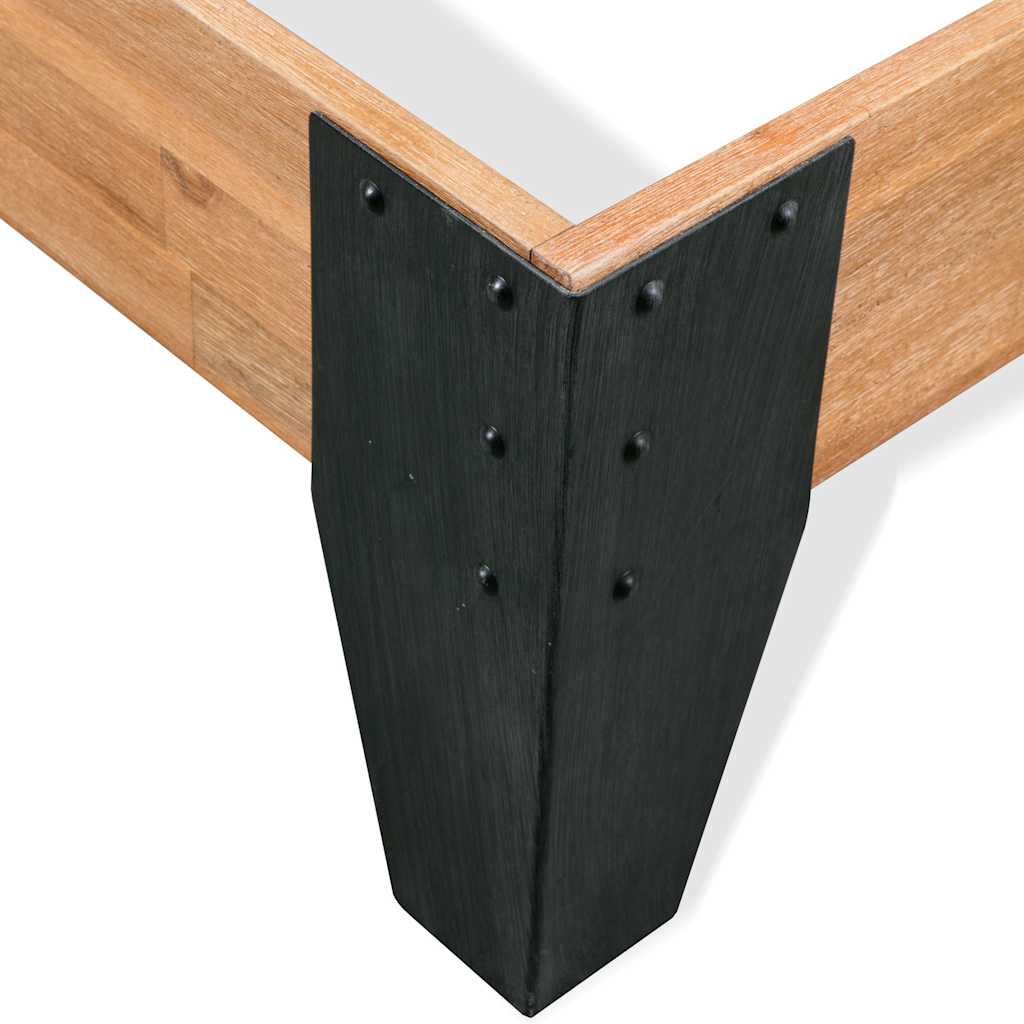 vidaXL Bed Frame without Mattress Solid Acacia Wood Steel 152x203 cm 6