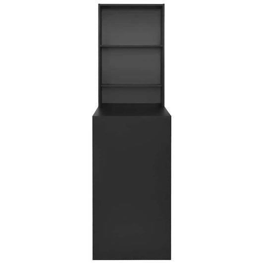Bar Table with Cabinet 115x59x200 cm Black