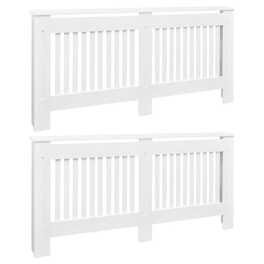 vidaXL Radiator Covers 2 pcs White 172 cm Engineered Wood 2