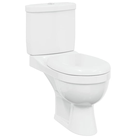vidaXL Toilet With Cistern White 2