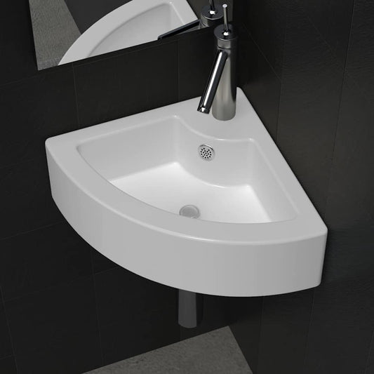 Wash Basin with Overflow 45x32x12,5 cm White