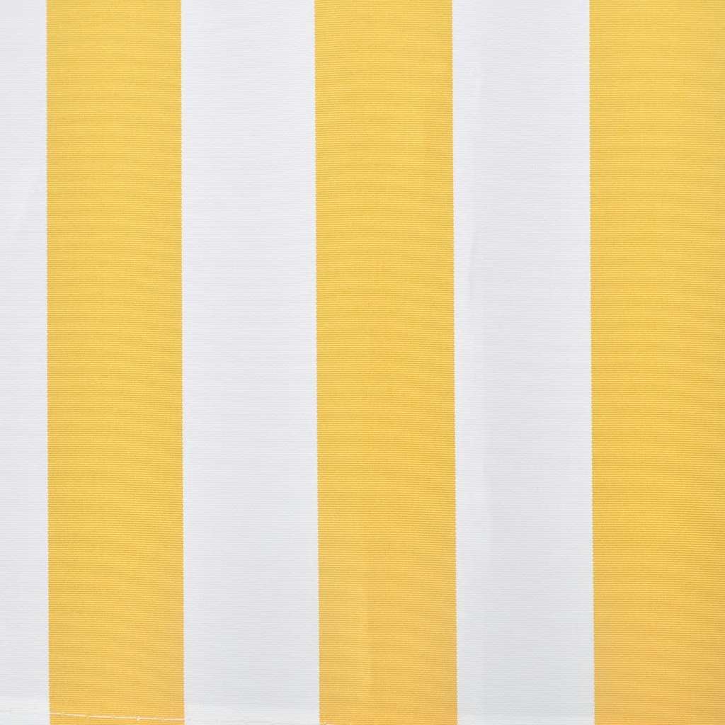 vidaXL Manual Awning 3 x 2.5 m Yellow and White Stripe 100% Polyester 4