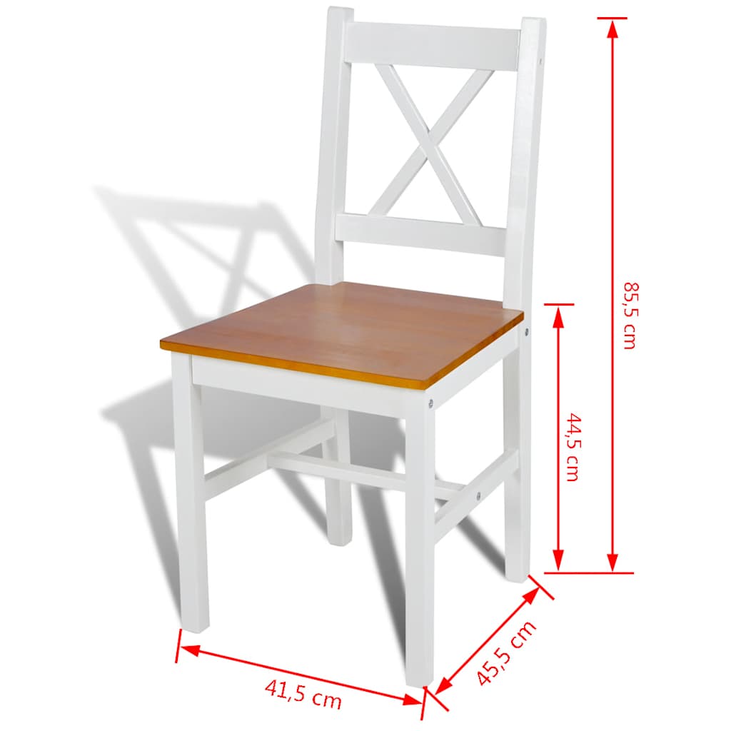 vidaXL Dining Chairs 6 pcs White Pinewood 5
