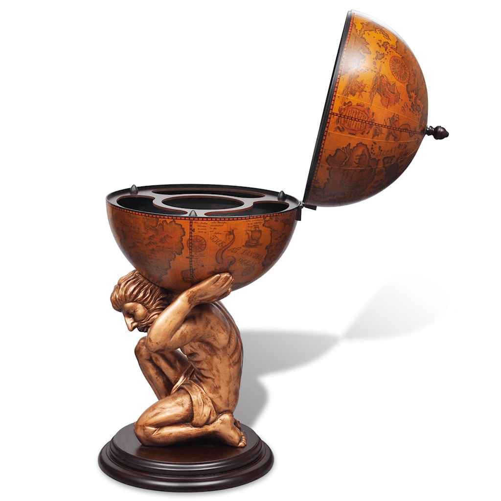 vidaXL Globe Bar Wine Stand Atlas Design 42x42x85 cm 6