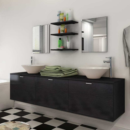 Nine Bathroom Furniture and Basin Black Depth 45 cm 180 cm 8