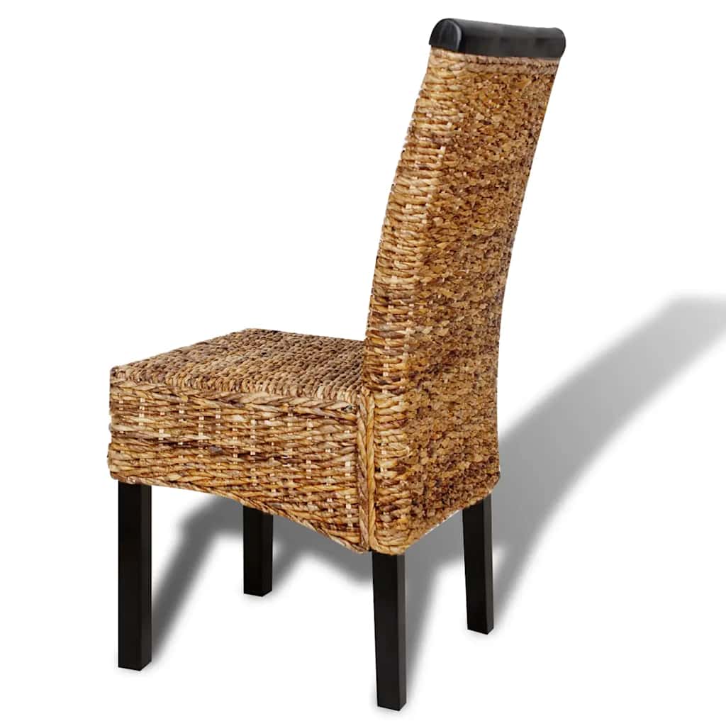 vidaXL Dining Chairs 2 pcs Abaca and Solid Mango Wood 6