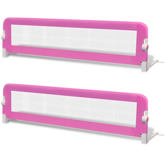 vidaXL Toddler Safety Bed Rail 2 pcs Pink 150x42 cm 2