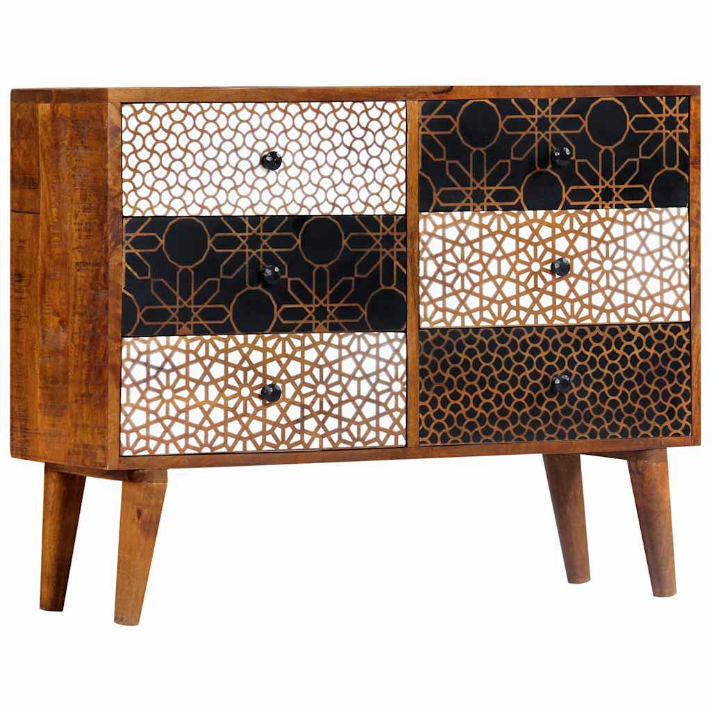 247916 vidaXL Sideboard with Printed Pattern 90x30x70 cm Solid Mango Wood 6