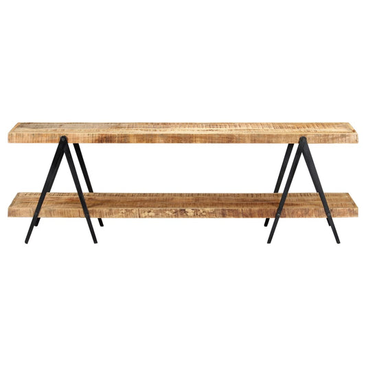 vidaXL TV Cabinet | Natural wood with black metal 2