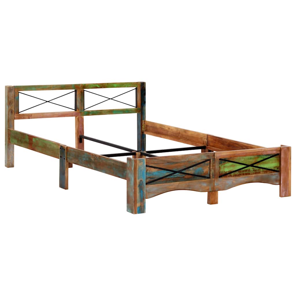 vidaXL Bed Frame without Mattress Solid Reclaimed Wood 140x200 cm 6