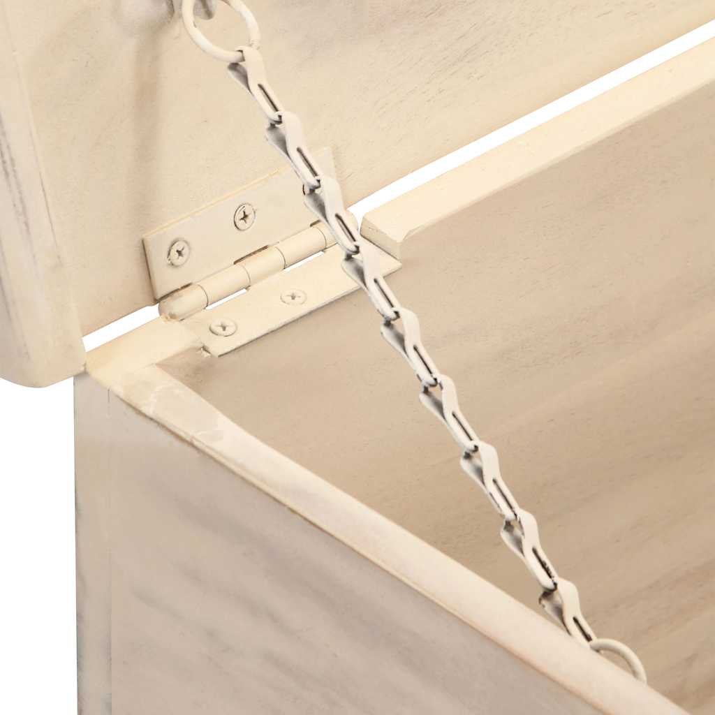 247670 vidaXL Storage Box White 110x40x45 cm Solid Acacia Wood 6
