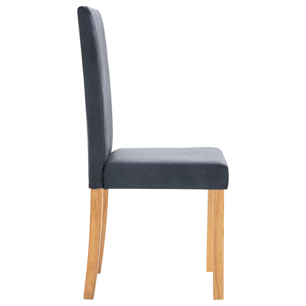 vidaXL Dining Chairs 4 pcs Gray Faux Suede Leather 6