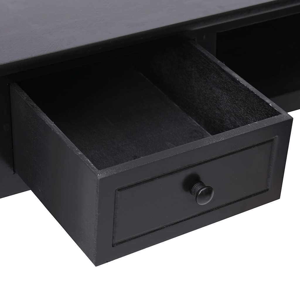 vidaXL Desk | Black | Paulownia wood | Medium | Desk | Rectangular | Vintage 6