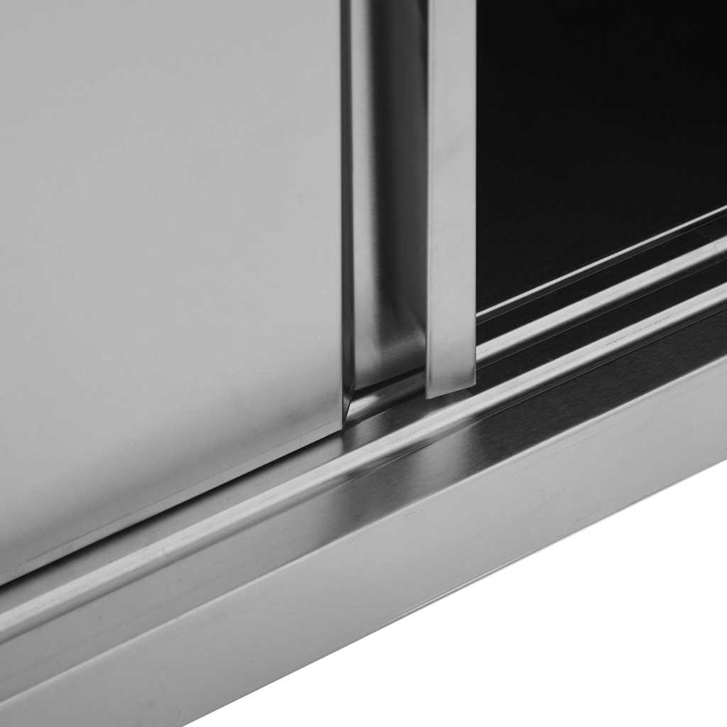 vidaXL Kitchen Wall Cabinet with Sliding Doors 150x40x50 cm Stainless Steel 6