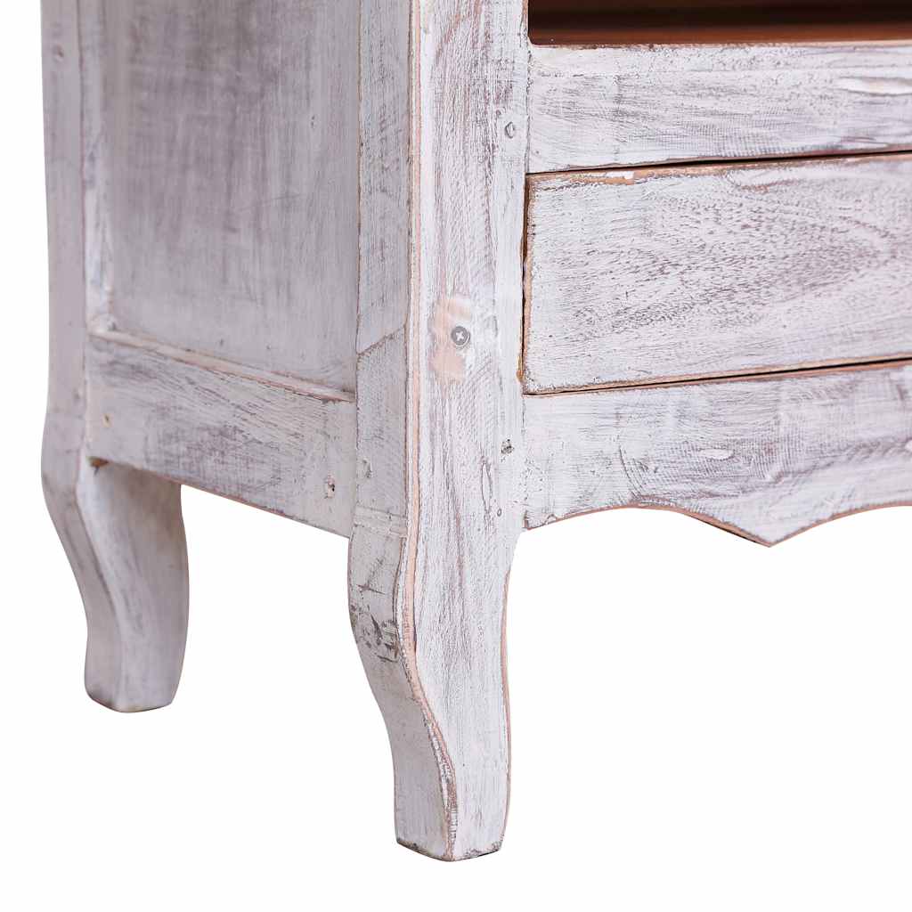 283902 vidaXL TV Cabinet 120x30x40 cm White Solid Mahogany Wood 6