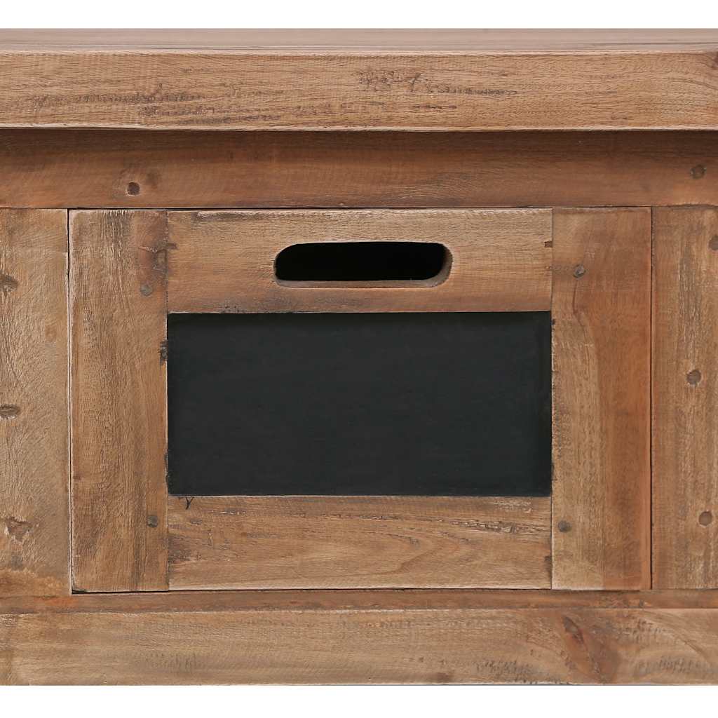 vidaXL TV Cabinet | Brown and black | Solid mahogany wood | Medium | TV Cabinet 6