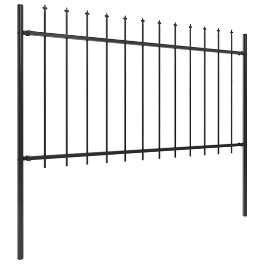 vidaXL Garden Fence with Spear Top Steel 671x100 cm Black 2