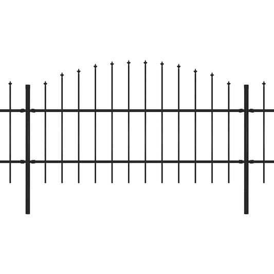 vidaXL Garden Fence with Spear Top Steel 671x100 cm Black 2