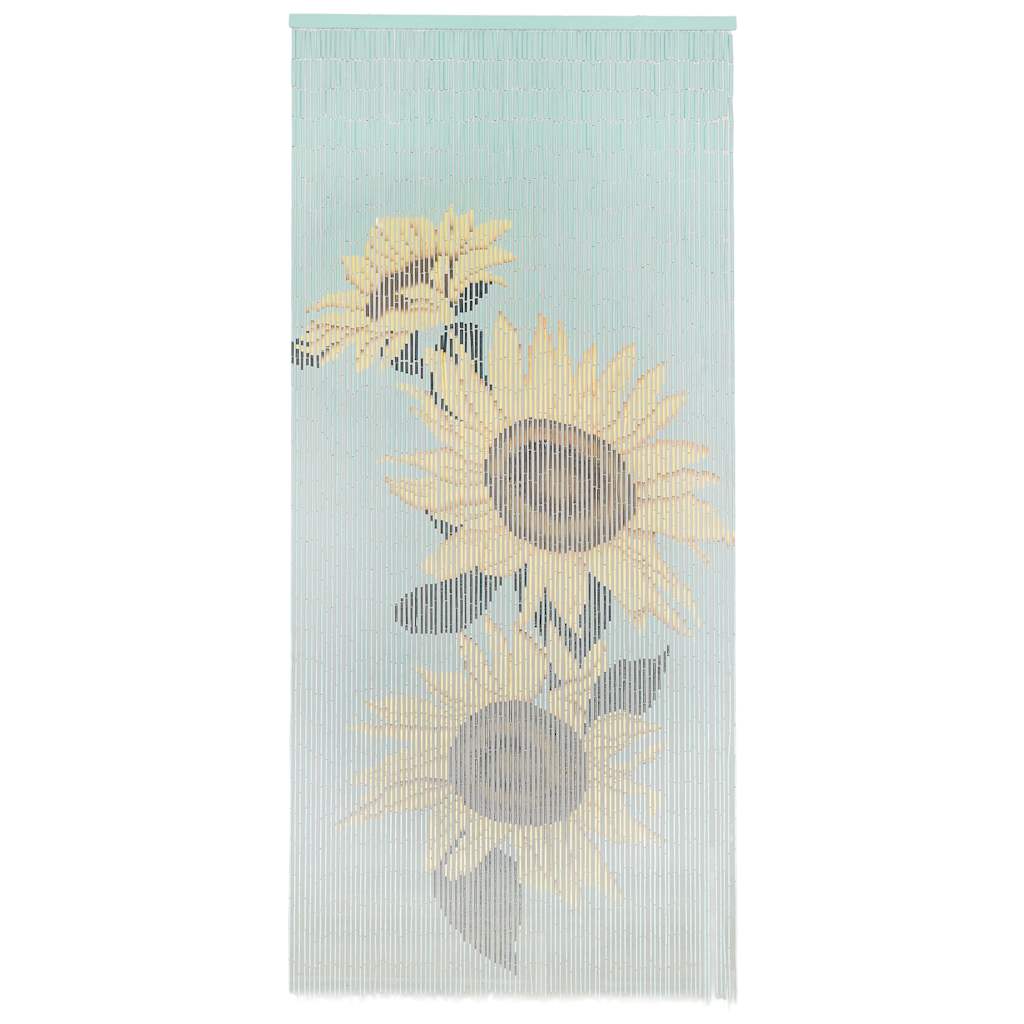 Insect Door Curtain Multicolor Bamboo Width 90 cm Sunflower