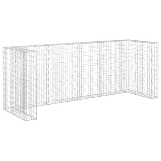 vidaXL Gabion Wall for Garbage Bins Galvanised Steel 320x100x120 cm 2