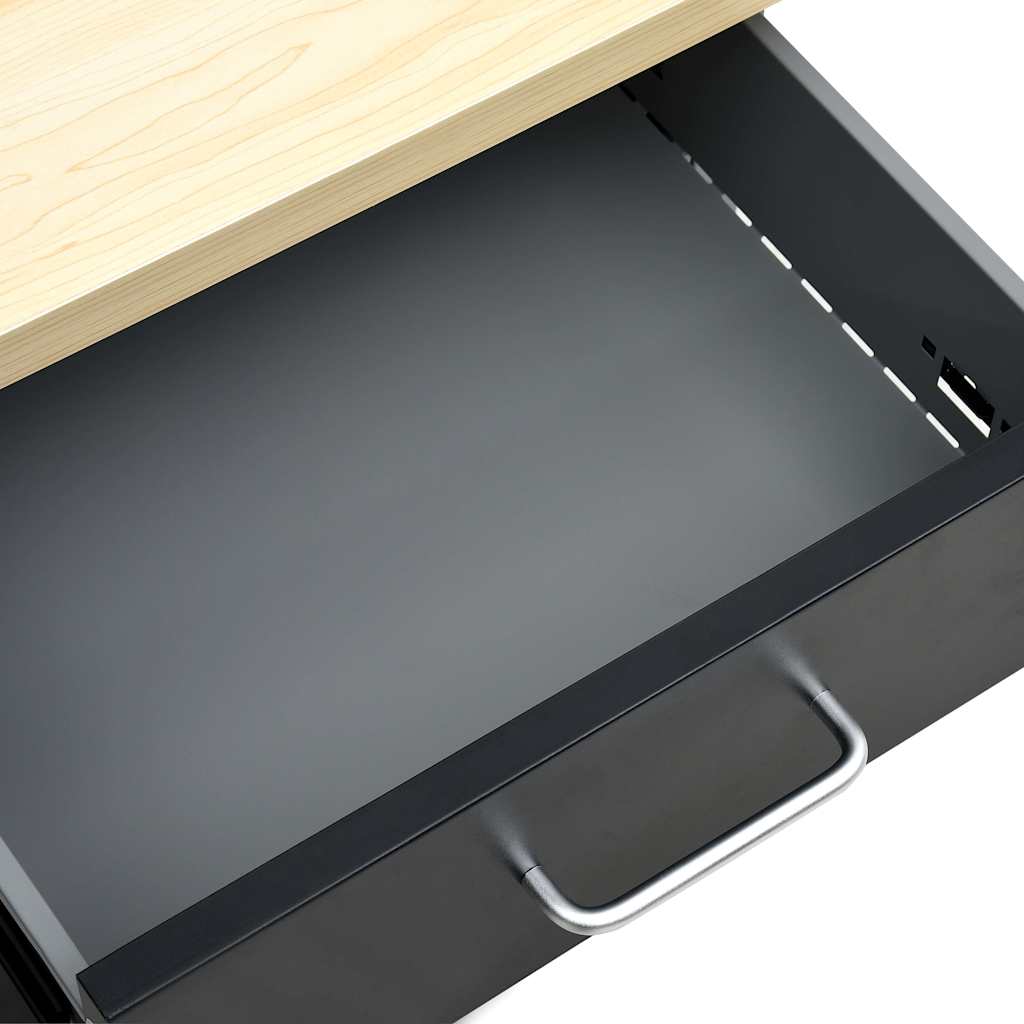 145347 vidaXL Workbench Black 160x60x85 cm Steel 6