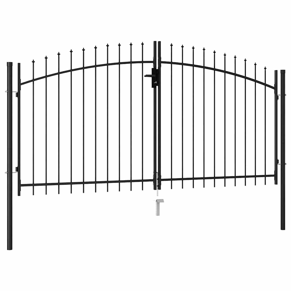 vidaXL Fence Gate "Woerden" Double Door with Spike Top 299.5x224.5 cm
