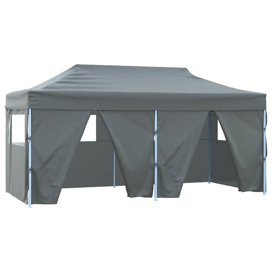 vidaXL Professional Folding Party Tent with 4 Sidewalls 3x6 m Steel Anthracite 2
