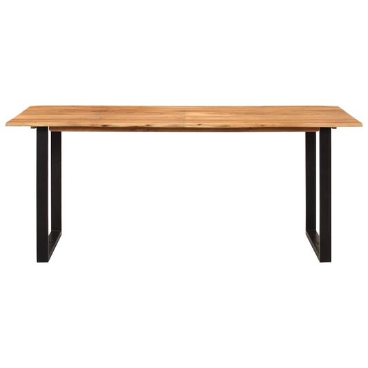 Dining Table Solid Acacia Wood Black 180 x 90 x 76 cm
