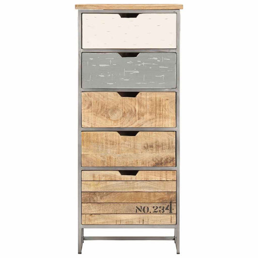 286535 vidaXL Drawer Cabinet 45x30x105 cm Solid Mango Wood 2