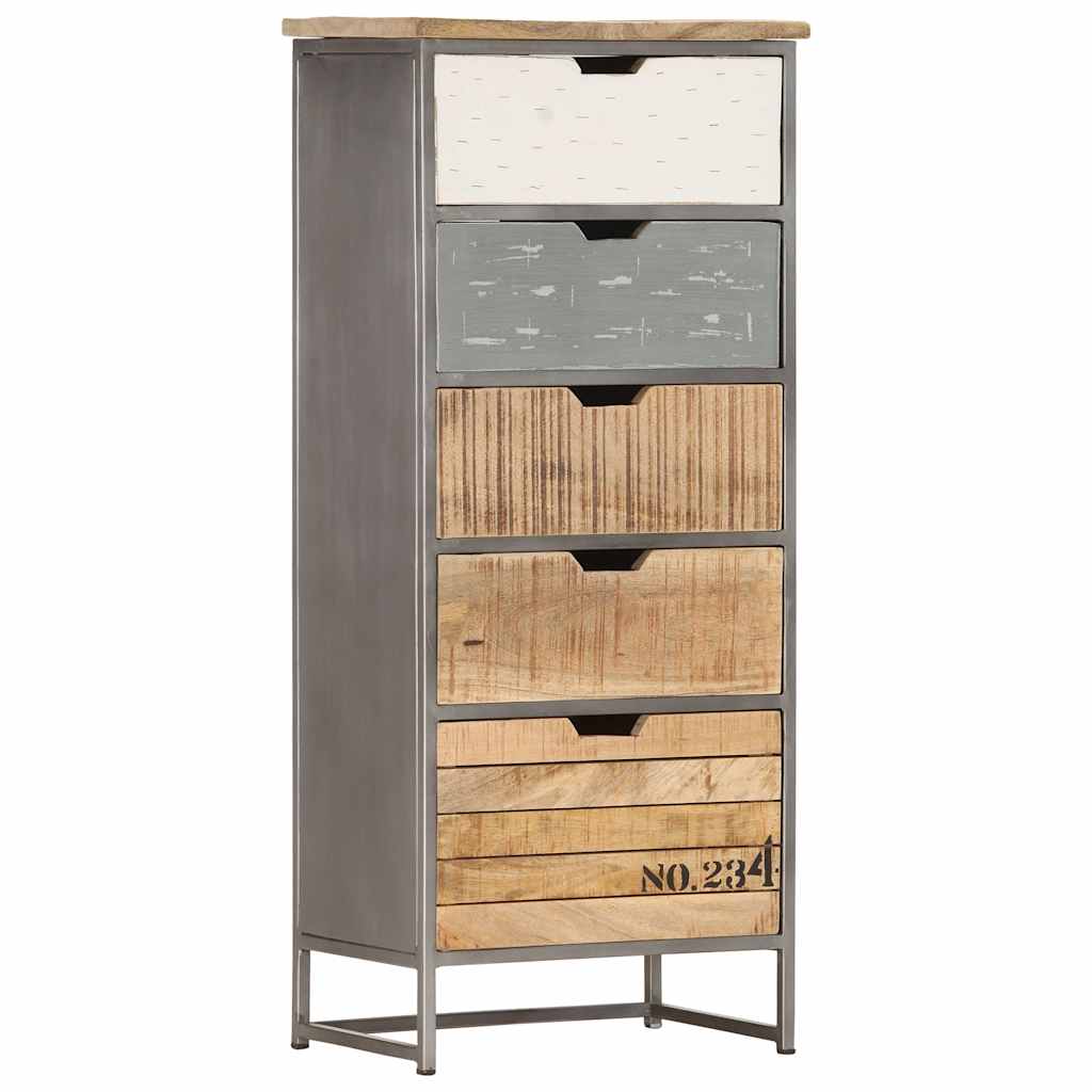 286535 vidaXL Drawer Cabinet 45x30x105 cm Solid Mango Wood 6