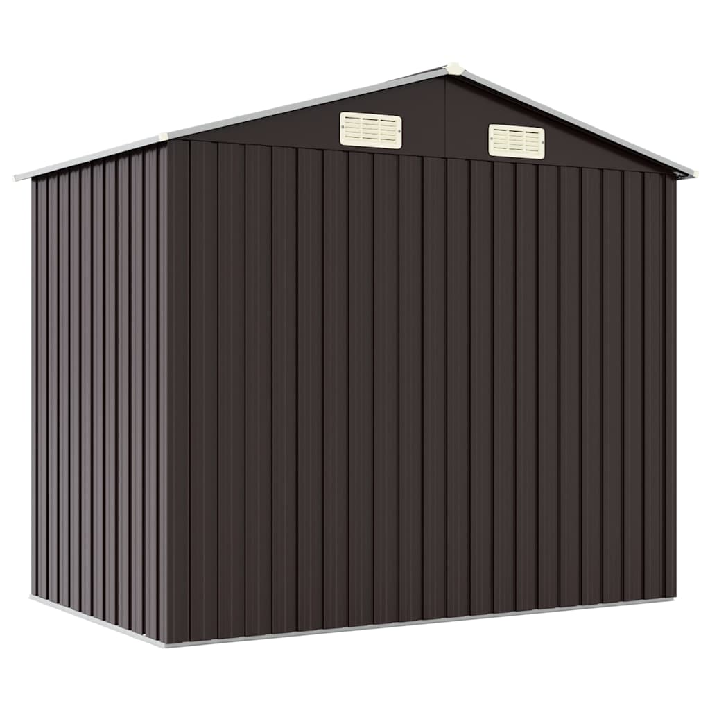 vidaXL Garden Shed Brown 205x129x183 cm Galvanised Steel 6