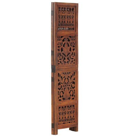 vidaXL Hand Carved 3-Panel Room Divider Brown 120x165 cm Solid Mango Wood 2