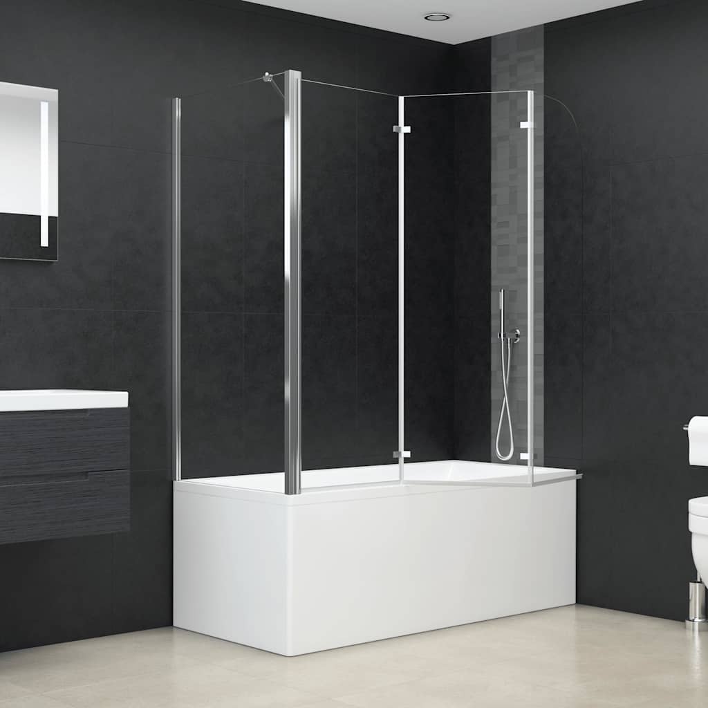 vidaXL Bath Enclosure 120x69x130 cm Tempered Glass Transparent 6