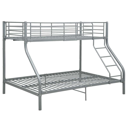 vidaXL Bunk Bed Frame without Mattress Grey Metal 140x200 cm/90x200 cm 2