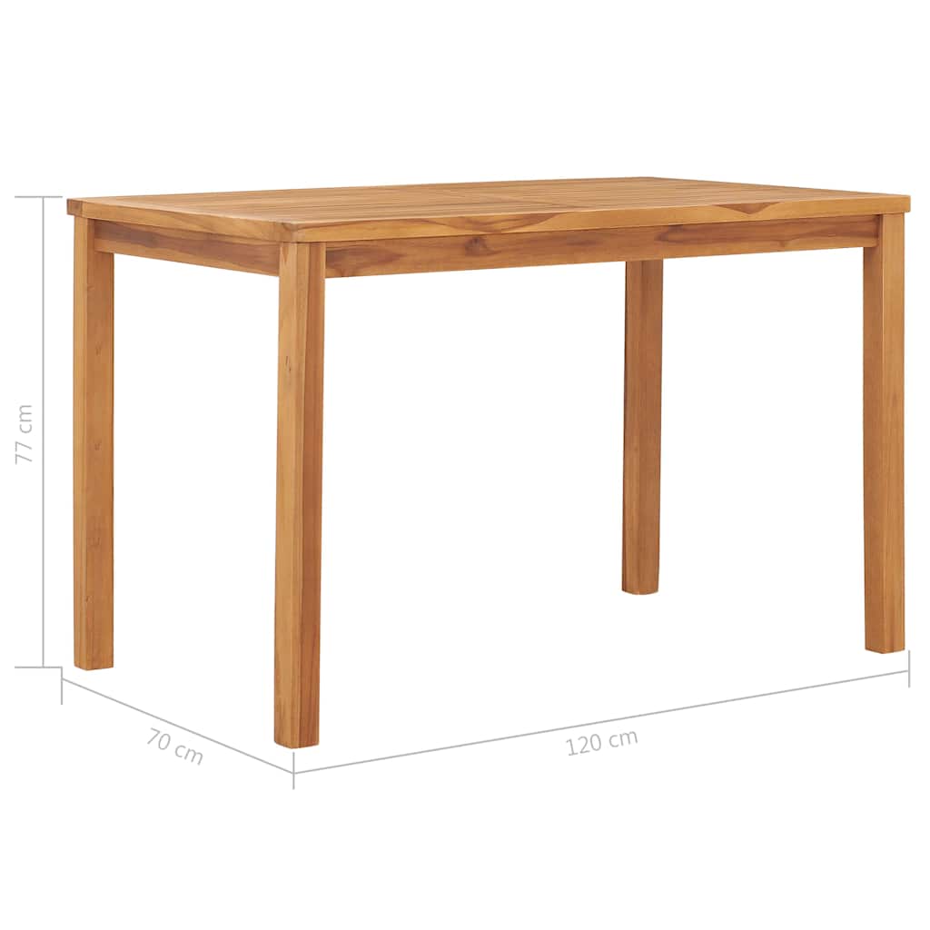 49360 vidaXL Garden Dining Table 120x70x77 cm Solid Teak Wood 6