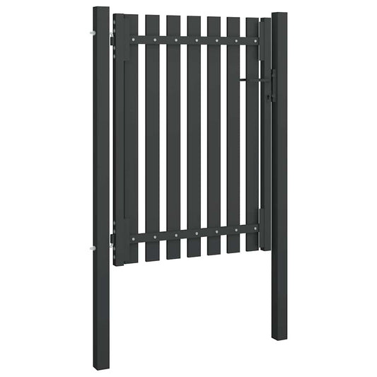 vidaXL Garden Fence Gate Steel 100x125 cm Anthracite 2
