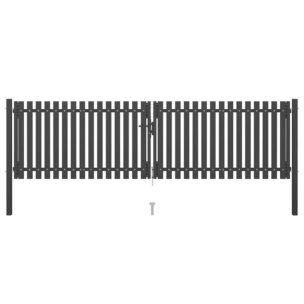 vidaXL Garden Fence Gate Steel Anthracite
