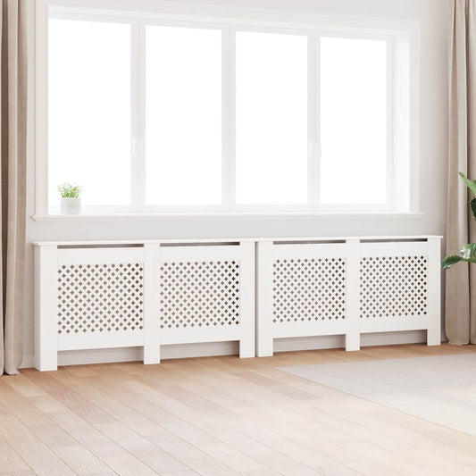 Radiator Covers White 112x19x81.5 cm MDF 2 pcs 152 cm