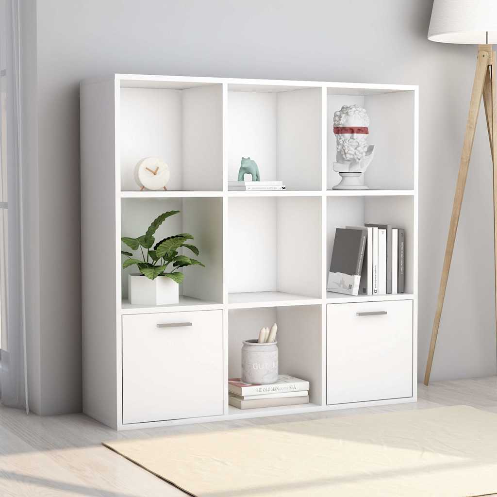 Book Cabinet 98x30x98 cm Engineered Wood White