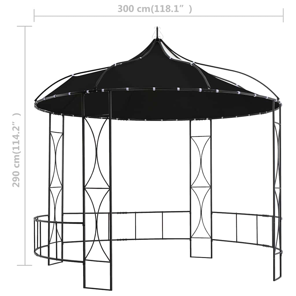 vidaXL Gazebo | Anthracite and Black | Powder-coated iron, Polyester | Large 6
