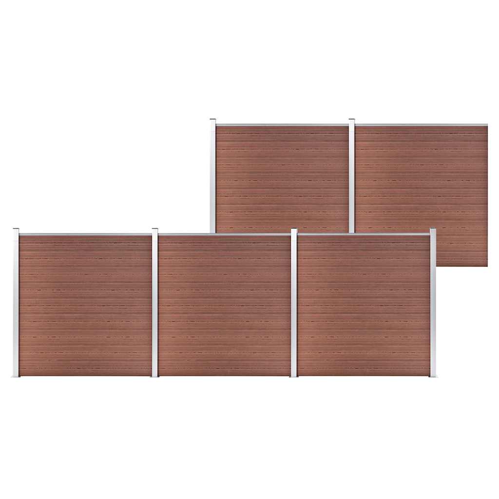 vidaXL WPC Fence Set 273x186 cm Brown