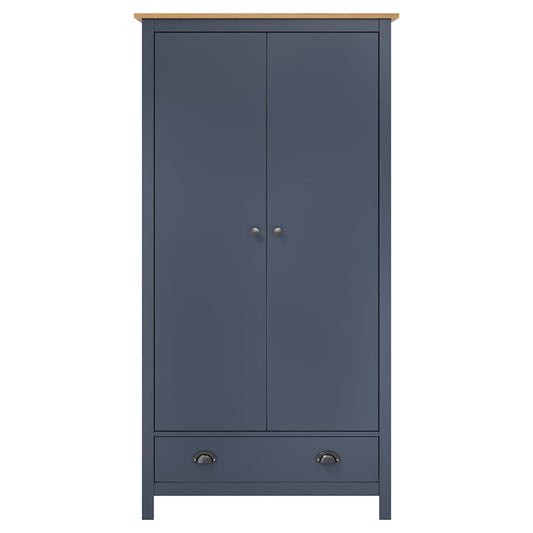 288949 vidaXL 2-Door Wardrobe "Hill" Grey 89x50x170 cm Solid Pine Wood 2