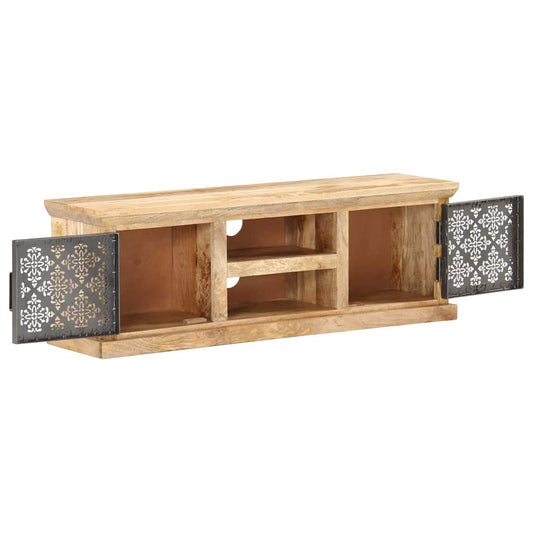 289095 vidaXL TV Cabinet with Steel Doors 120x30x40cm Solid Mango Wood 2