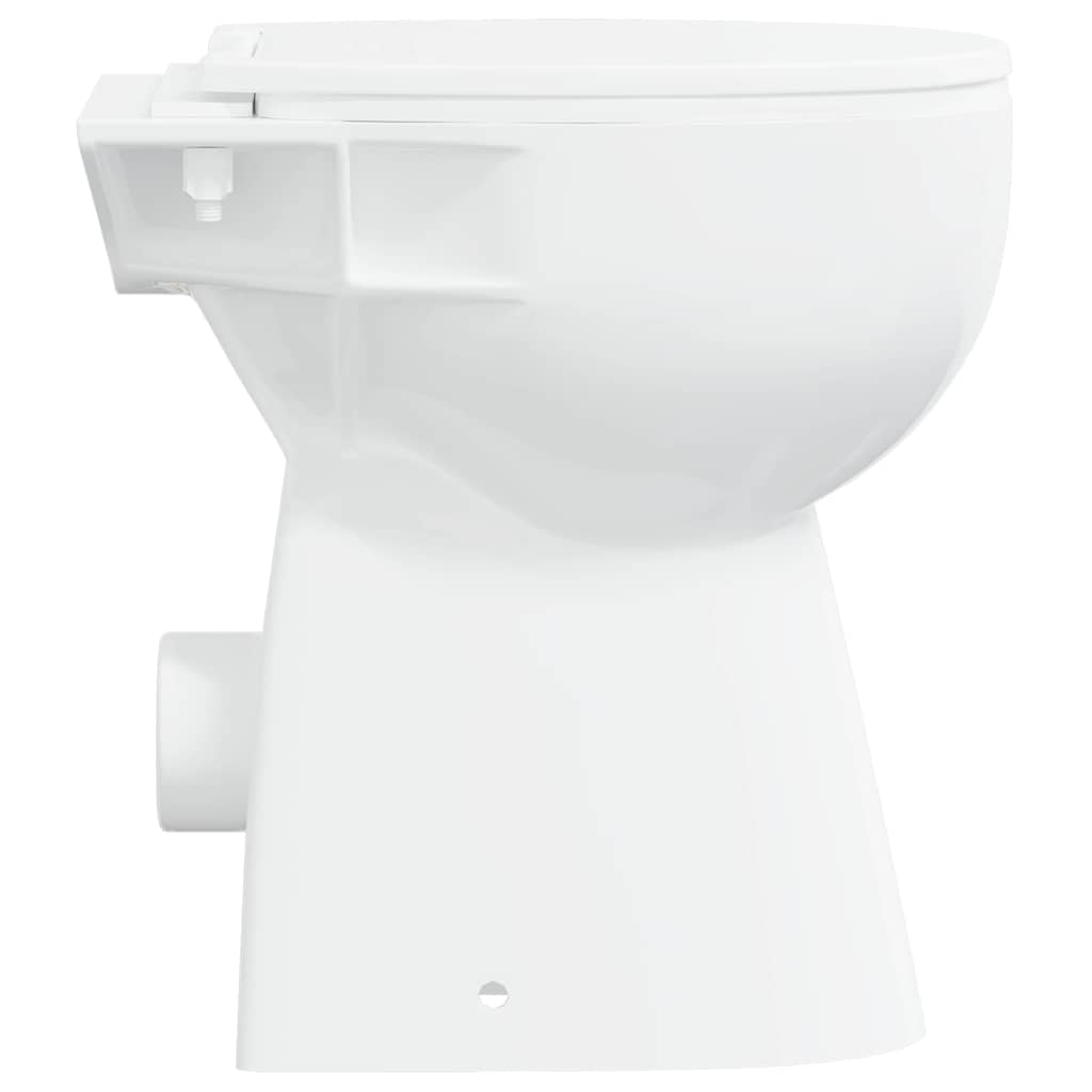 vidaXL Rimless Toilet 7 cm Extra Height Soft Close Ceramic White 6