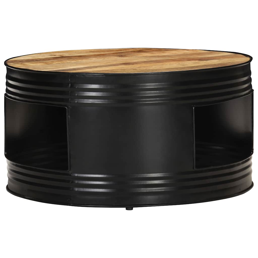 321931 vidaXL Coffee Table Black 68x68x36 cm Solid Rough Mango Wood 6