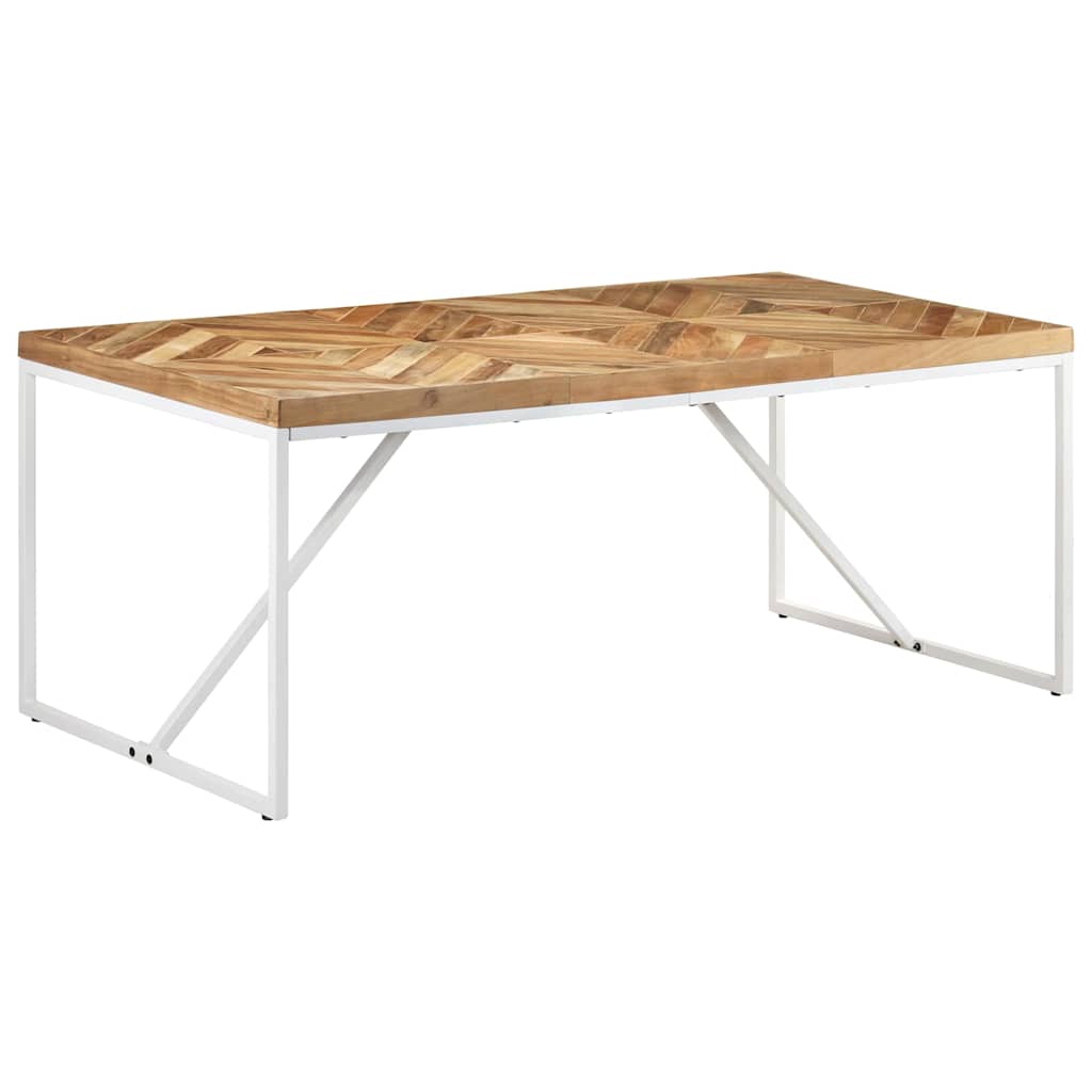 Dining Table Solid Acacia and Mango Wood White 180 cm 90 cm