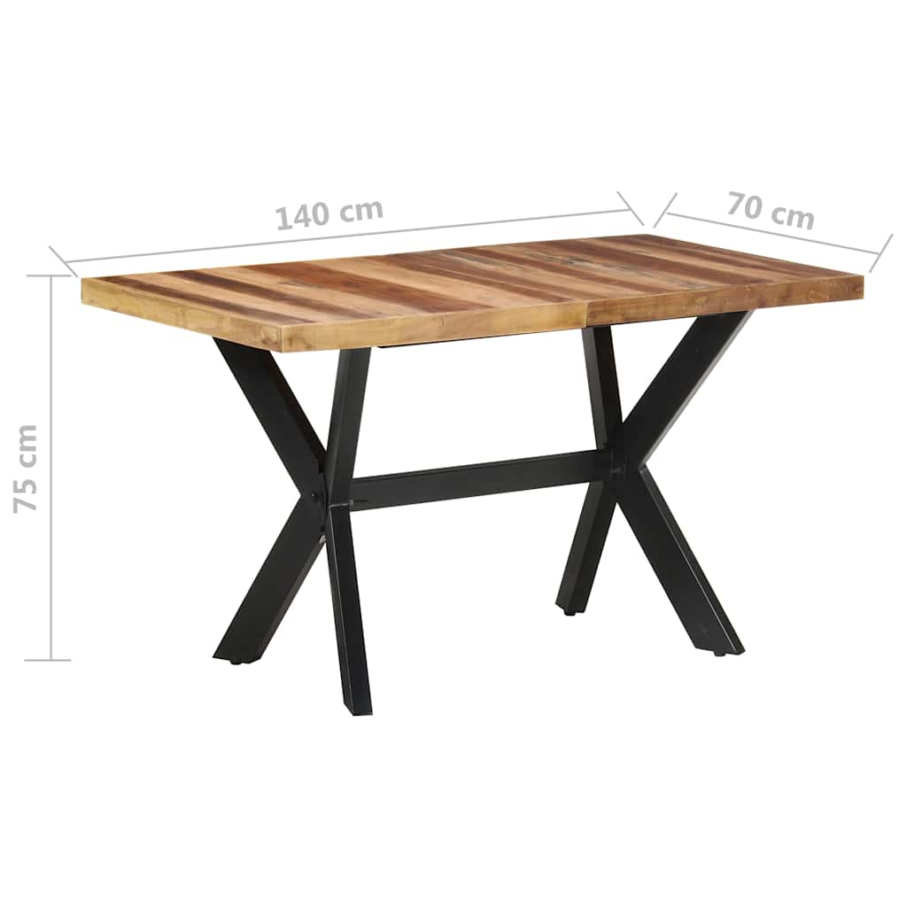 vidaXL Dining Table 140x70x75 cm Solid Wood with Honey Finish 6
