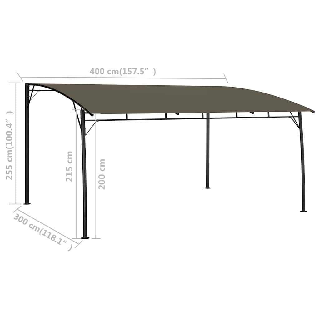 vidaXL Sunshade awnings 4 x 3 x 2.55 m Taupe 6