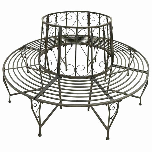 vidaXL Garden Tree Bench 160 cm Steel 2