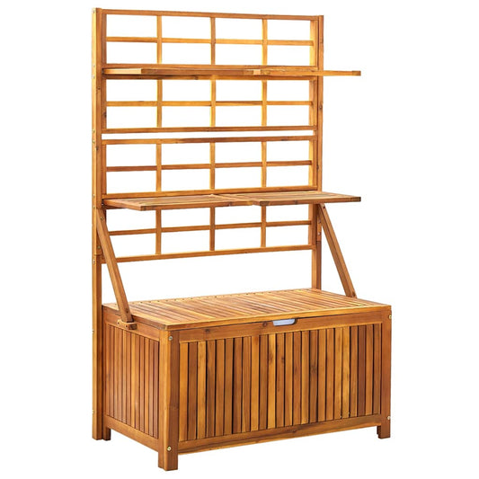 Storage Box with Trellis 99x55x160 cm Solid Acacia Wood Brown